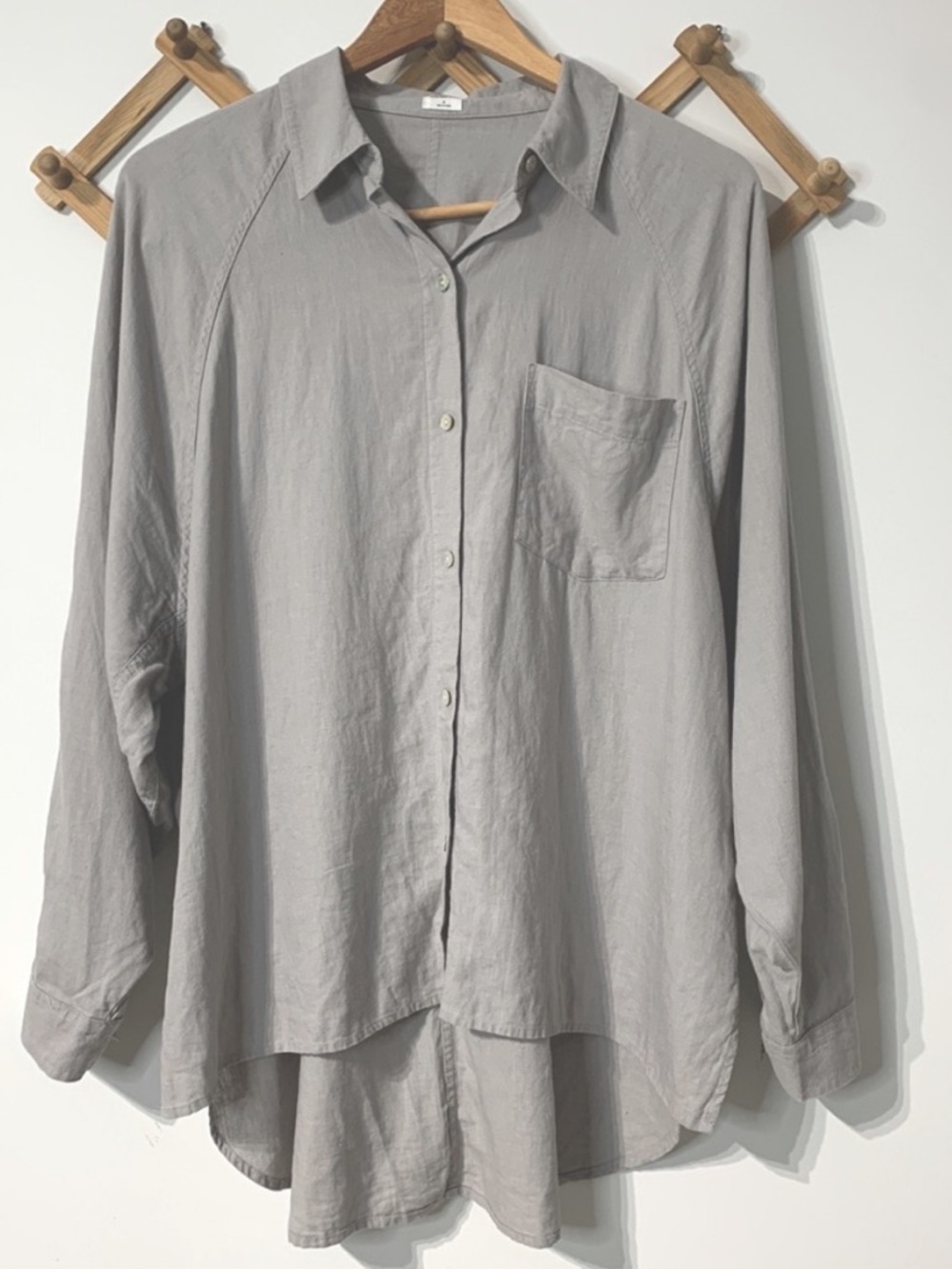 Aritzia Wilfred Free Linen Blend Boyfriend Shirt